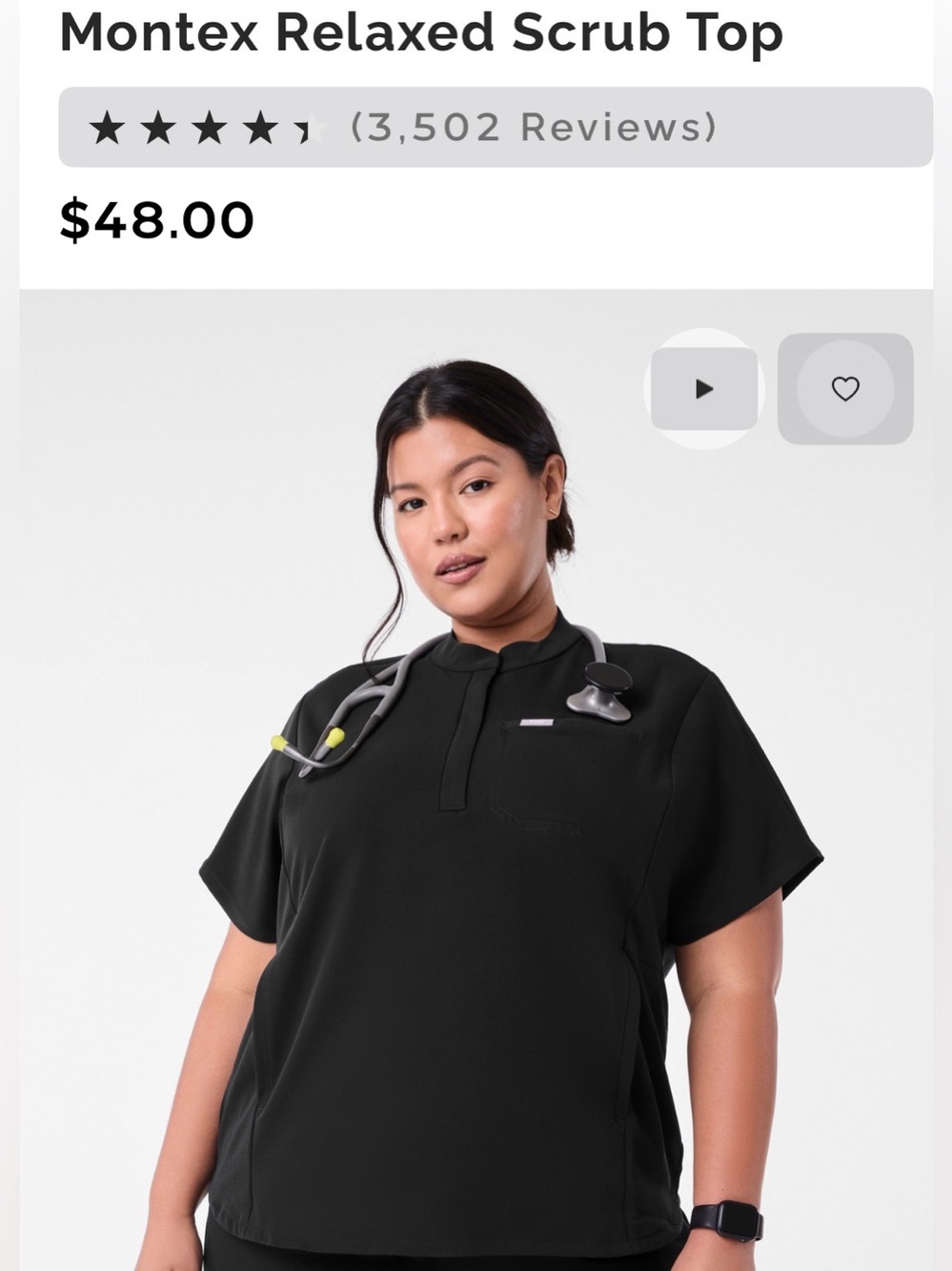 Figs Montex Relaxed Scrub Top Sz 3XL - Picture 7 of 15